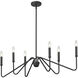 Kennedy 6 Light 36.75 inch Natural Black Linear Pendant Ceiling Light in No Shade